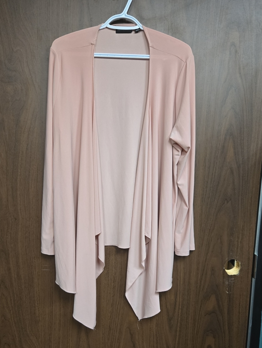 Nina Leonard Size 2X Dusty Pink Waterfall Open Cardigan